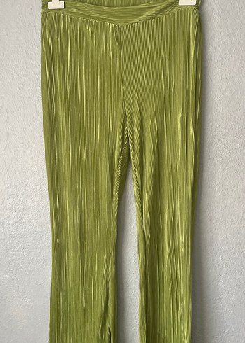 Yeşil Pileli Uzun Kollu Gömlek Pantolon Takım - Görsel 6