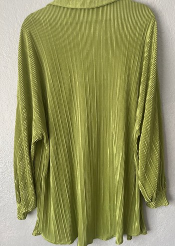 Yeşil Pileli Uzun Kollu Gömlek Pantolon Takım - Görsel 5