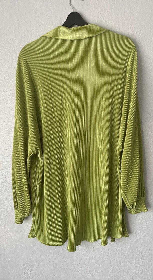 Yeşil Pileli Uzun Kollu Gömlek Pantolon Takım - Görsel 5