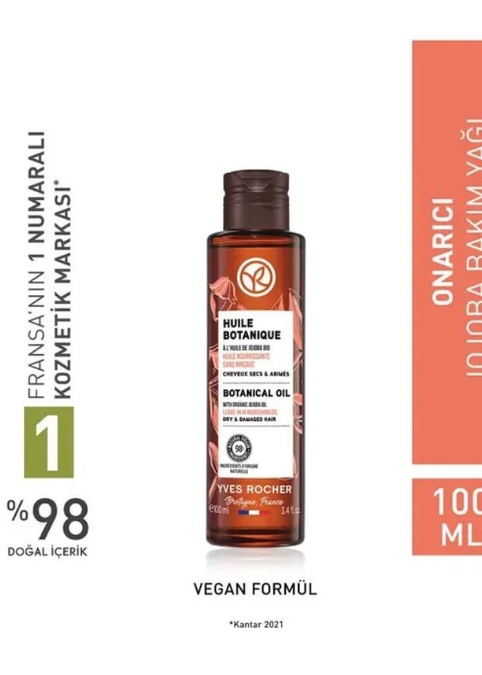 yves rocher jojoba saç bakım yağı - Görsel 3