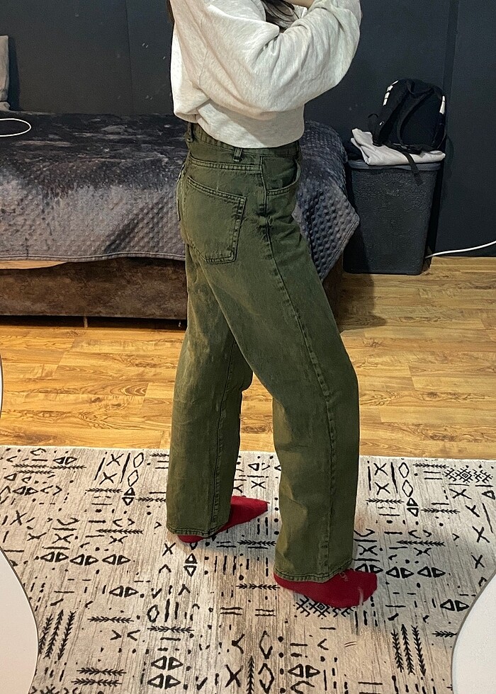 its basic haki kadın pantolon - Görsel 5