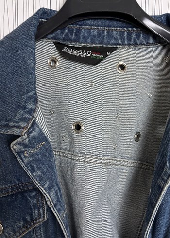 m Beden mavi Renk Düğmeli Mavi Kadın Denim Ceket