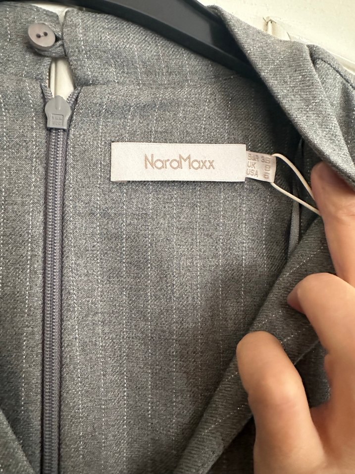 Gri Kemerli Midi Kalem Elbise - Görsel 5