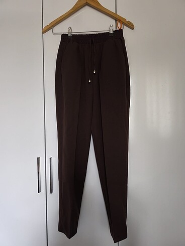 Kahverengi şık pantolon - Görsel 3