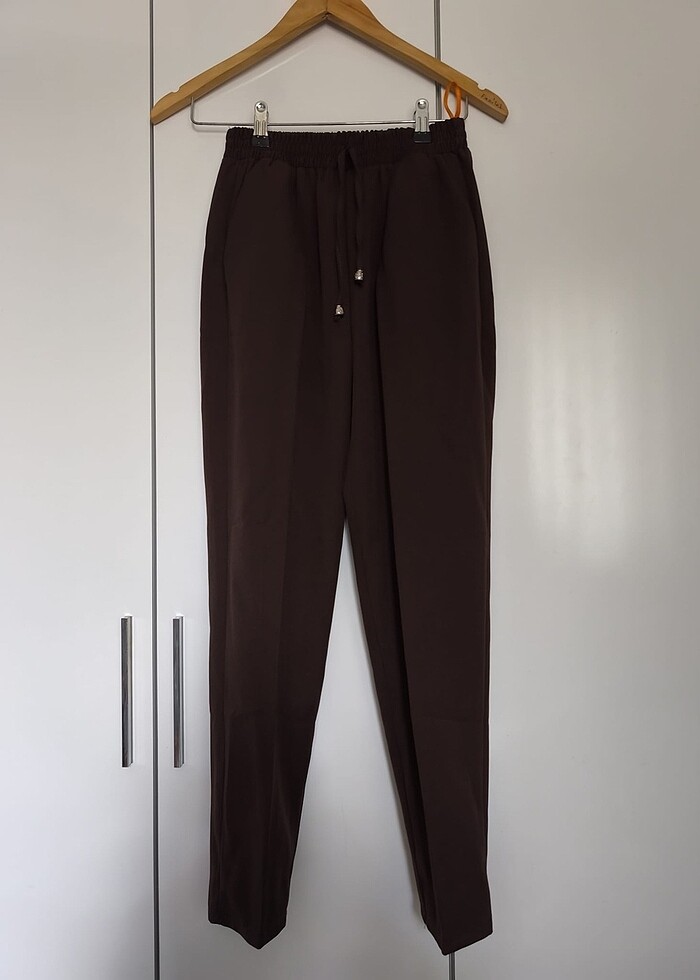 Kahverengi şık pantolon - Görsel 2