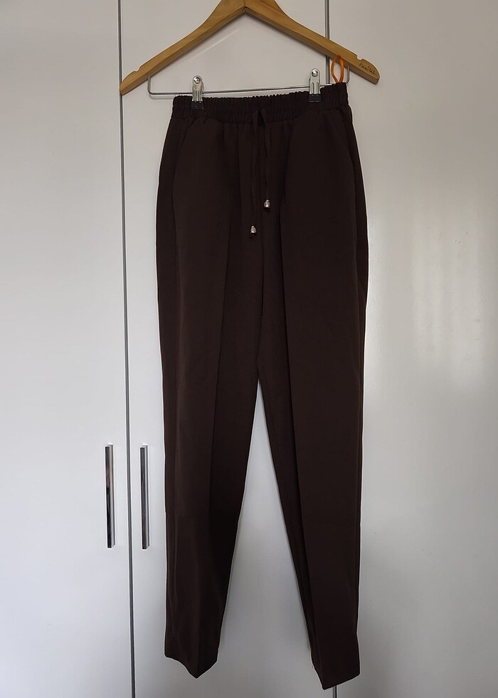 Kahverengi şık pantolon - Görsel 3