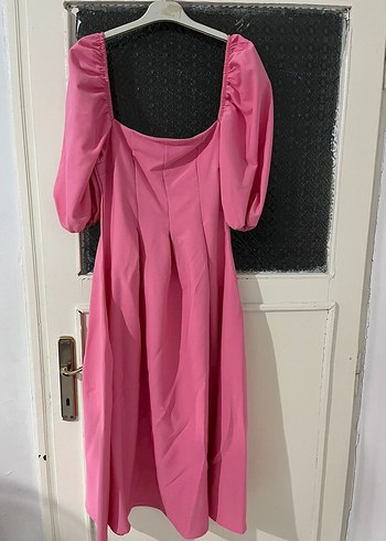l Beden pembe Renk Pembe Uzun Kadın Elbise