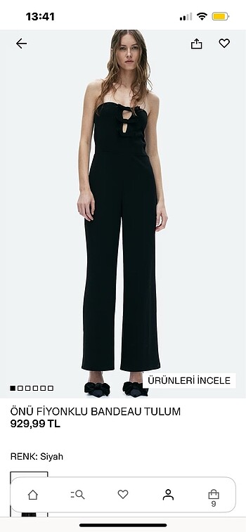 Önü Fiyonklu Bandeau Tulum