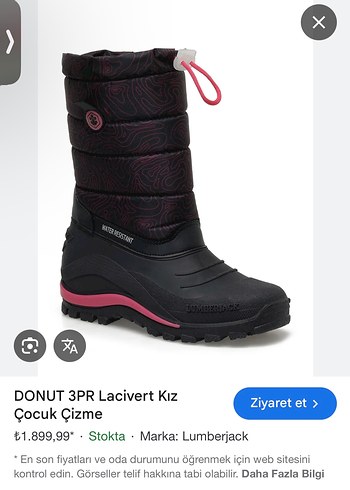 Kız Çocuk Pembe Bağcıklı Su Geçirmez Bot - Görsel 4