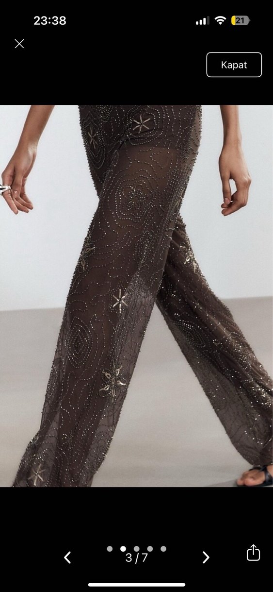Zara taşlı pantolon - Görsel 2