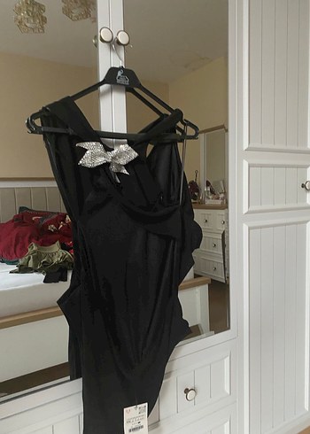 Drapeli Siyah Body - Görsel 6