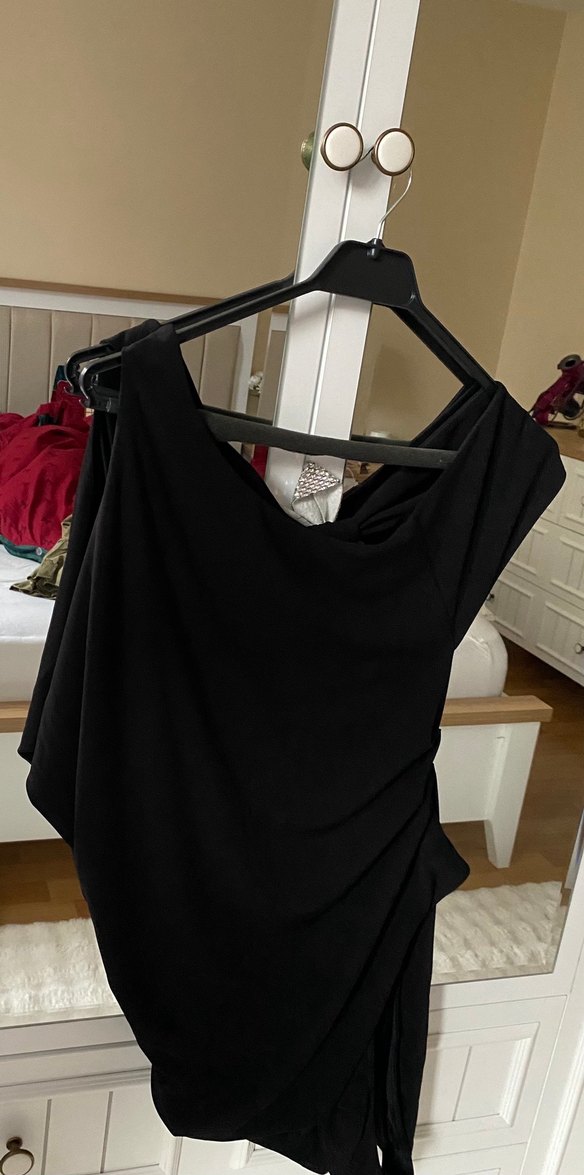 Drapeli Siyah Body - Görsel 2