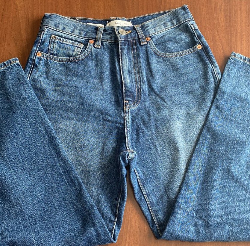 Düğmeli MNG Kadın Mavi Denim Jean - Görsel 2