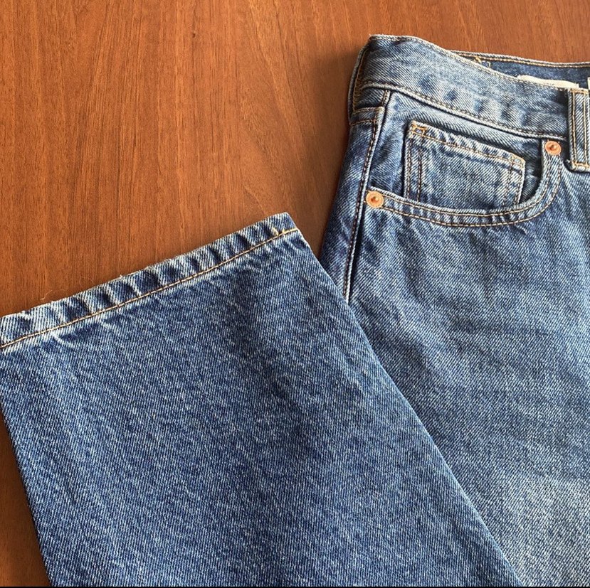 Düğmeli MNG Kadın Mavi Denim Jean - Görsel 4