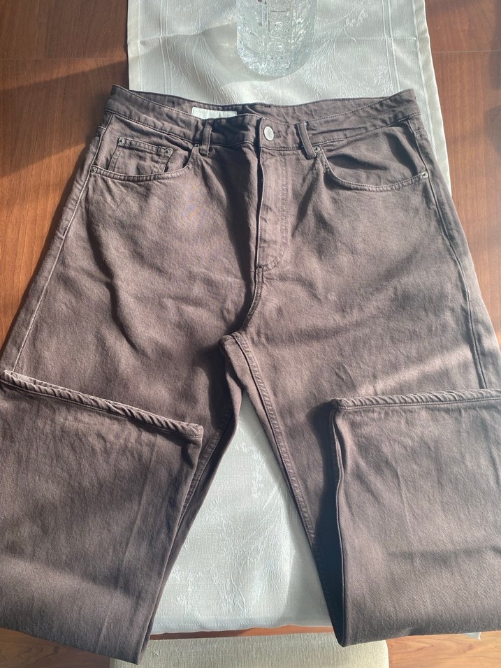 Kadın Kahverengi Kot Pantolon - Görsel 2