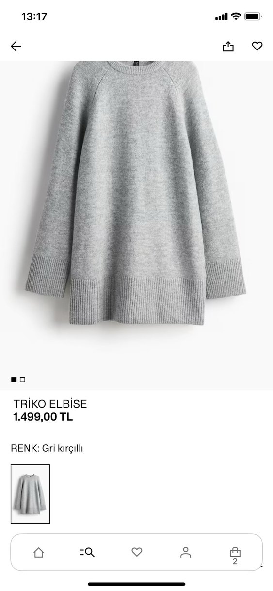 Gri Örgü Yün Kadın elbise - Görsel 5