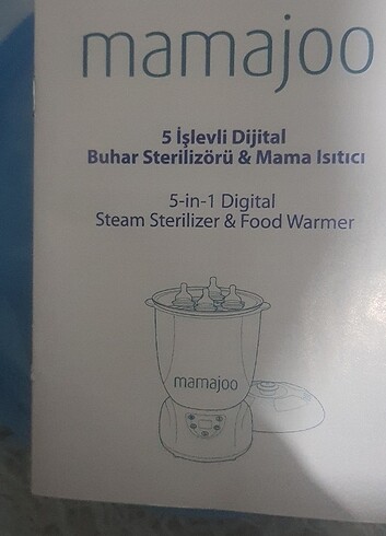 Beden beyaz Renk MAMAJOO 5 İN 1 biberon ısıtıcısı+Steril Eder+SütIsıtma+Buharda P