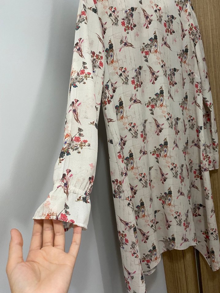 Uzun Bej Bohem Desenli Tunik - Görsel 2