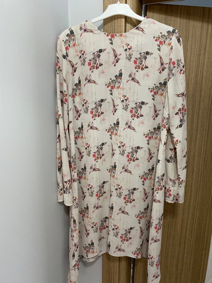 Uzun Bej Bohem Desenli Tunik - Görsel 3