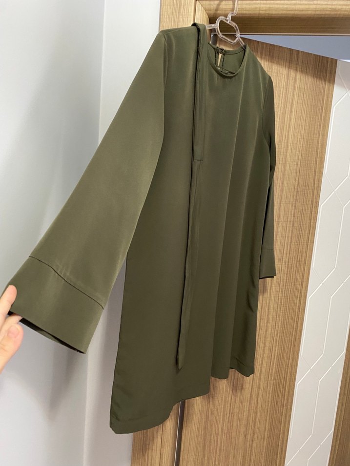 Kadın Haki Uzun Kollu Uzun Tunik - Görsel 3