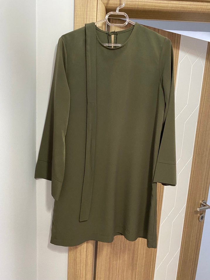 Kadın Haki Uzun Kollu Uzun Tunik - Görsel 4