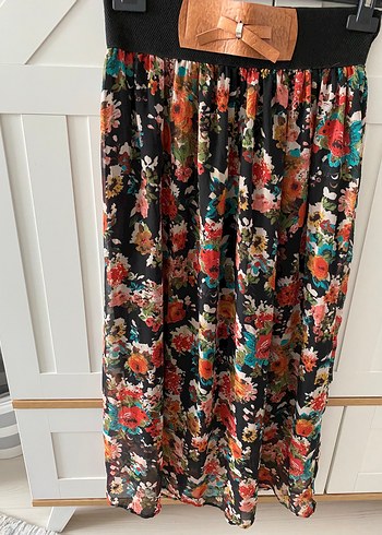 Çiçek Desenli Uzun Bohem Etek - Görsel 2