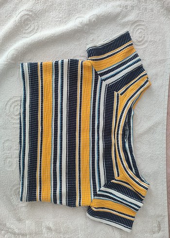 Çizgili Triko Mini Kadın tişört