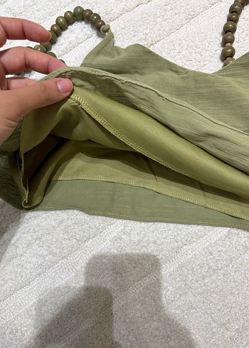 Zara yesil askılı boncuklu üst