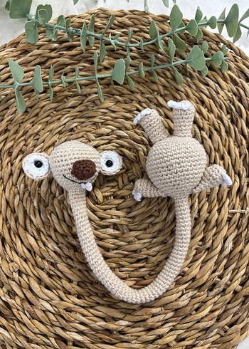 Bej ve Gri Örgü Peluş Oyuncak - Görsel 2