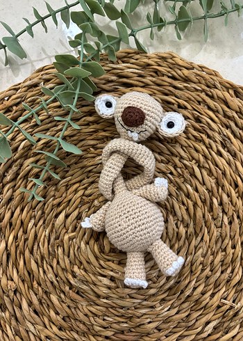 Bej ve Gri Örgü Peluş Oyuncak - Görsel 6