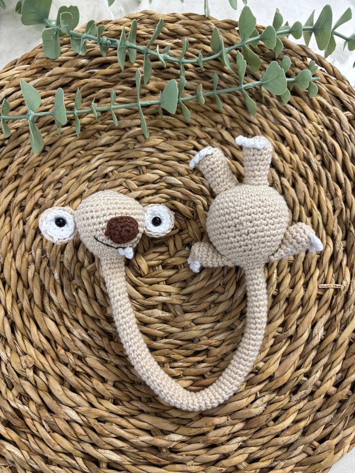 Bej ve Gri Örgü Peluş Oyuncak - Görsel 2