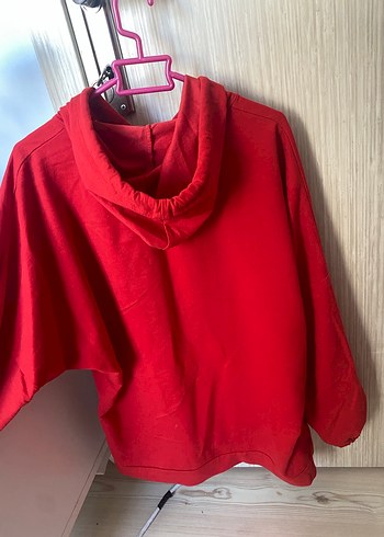 Kadın Kırmızı Salaş Sweatshirt - Görsel 2