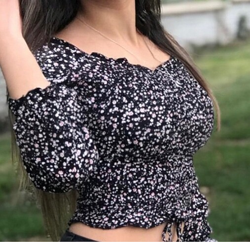 Bağcık detaylı crop blüz