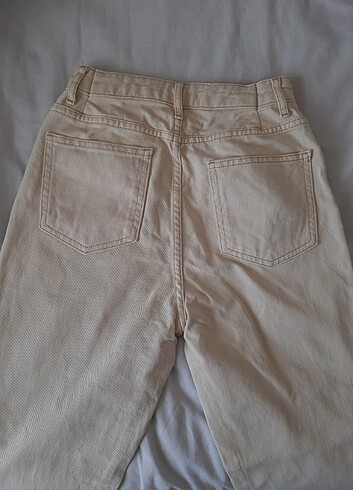 34 Beden ten rengi Renk Trendyol milla bej mom jean