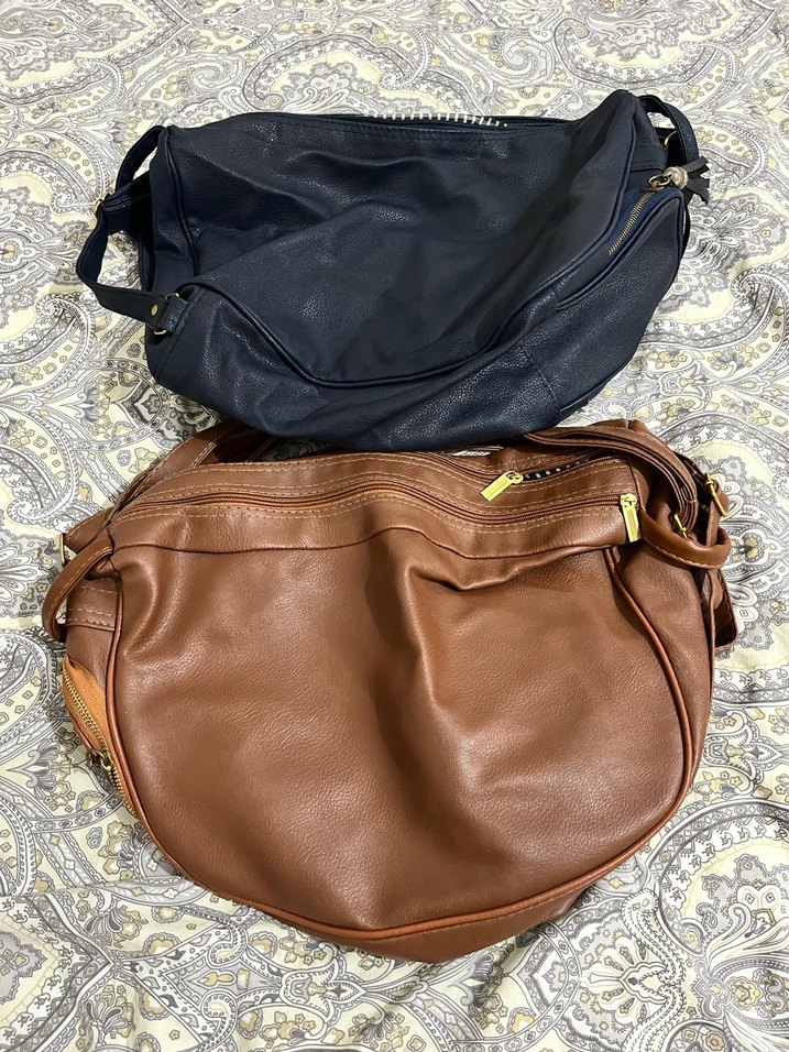 Kahverengi - lacivert Deri Kadın Çanta - Görsel 2