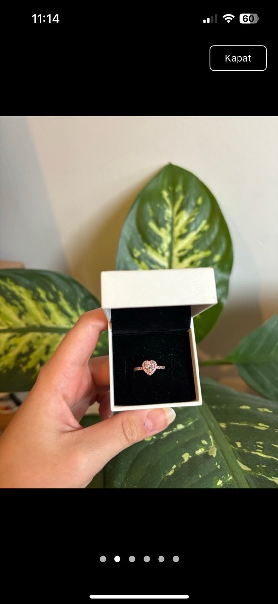 Pembe Kalp Taşlı Minimalist Kadın Yüzük - Görsel 3