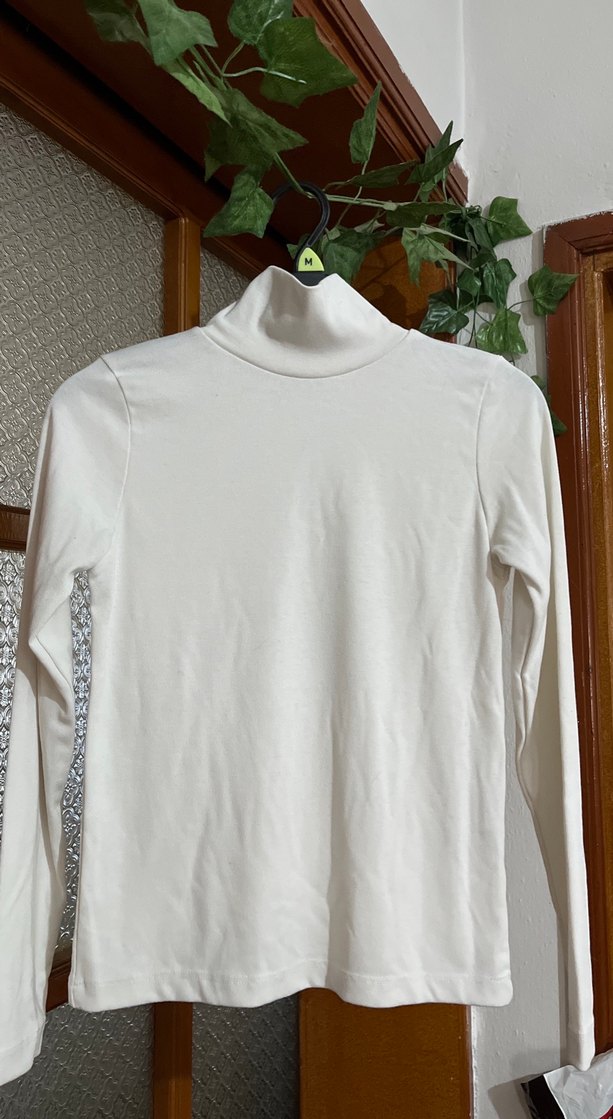 Beyaz Balıkçı Yaka Pamuklu Kadın Kazak - Görsel 2