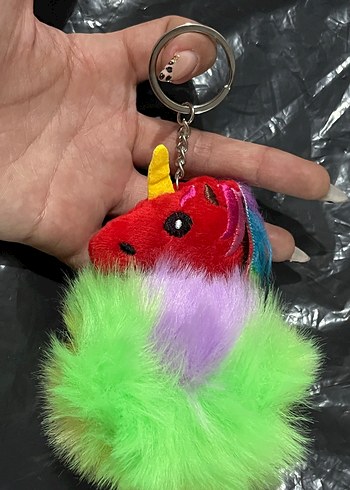 Renkli Püsküllü Kadın Anahtarlık - Görsel 2