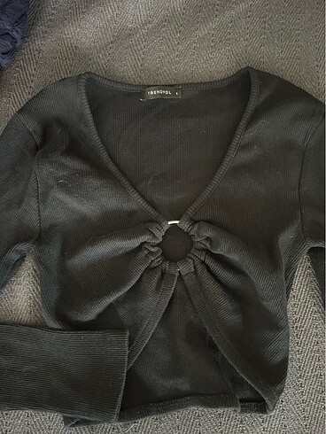 s Beden siyah Renk Crop bluz