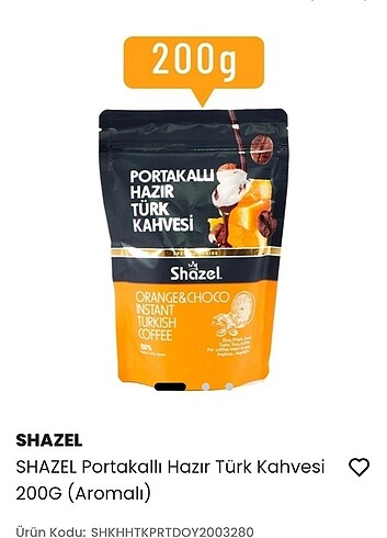 Shazel türk kahvesi portakallı 