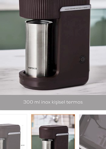 Khaki Renkli Kişisel Termoslu Kahve Makinesi