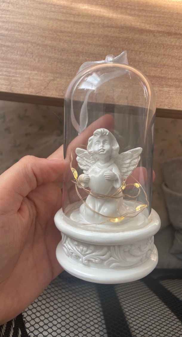 Beyaz Melek Figürlü Dekoratif Süs - Görsel 2