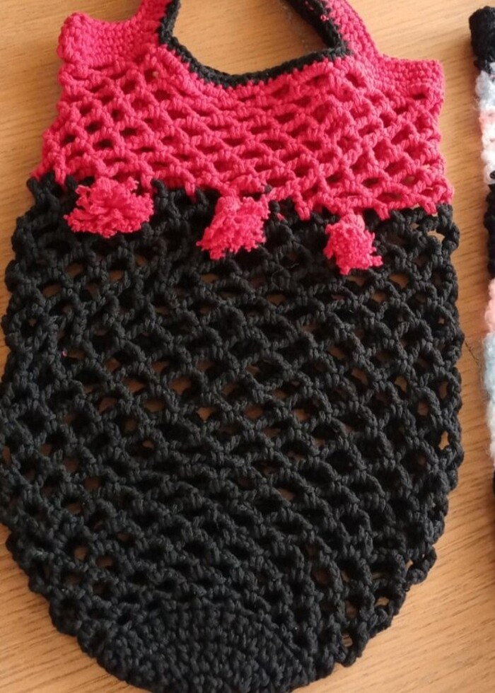 El örgüsü çok amaçlı küçük file çantalar - Görsel 2