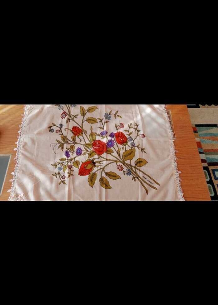 VİNTAGE 3 adet oyalı sıfır  pamuklu yazma - Görsel 4