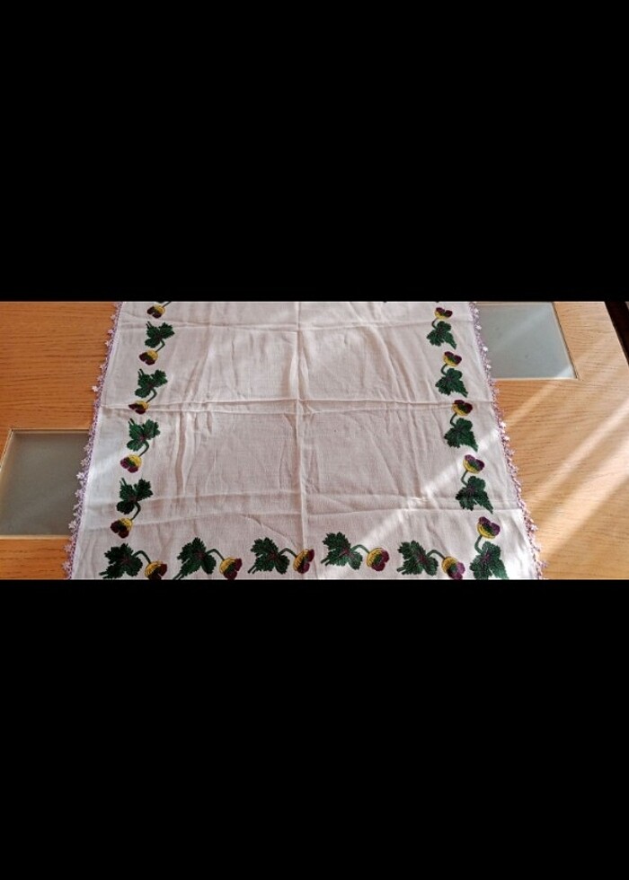 VİNTAGE 3 adet oyalı sıfır  pamuklu yazma - Görsel 5