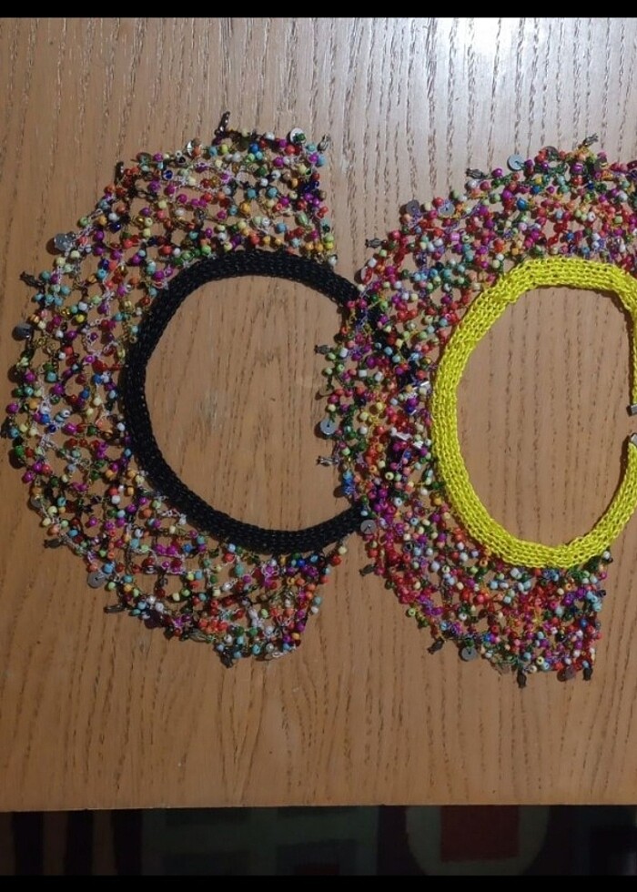 El yapımı boncuk kolye - Görsel 2