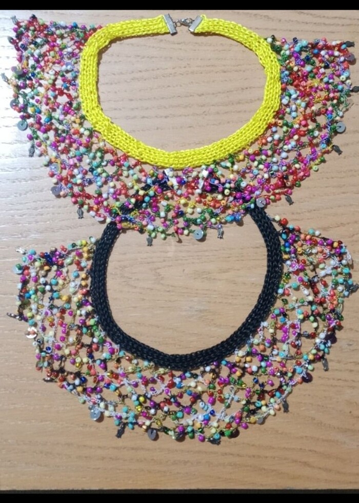 El yapımı boncuk kolye - Görsel 3