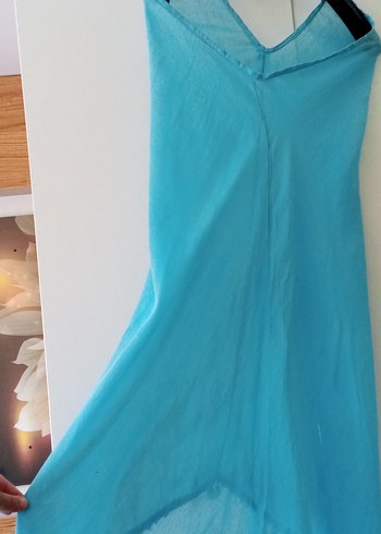 Turkuaz Uzun Dökümlü Bohem Pareo - Görsel 9