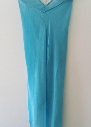 Turkuaz Uzun Dökümlü Bohem Pareo - Görsel 6