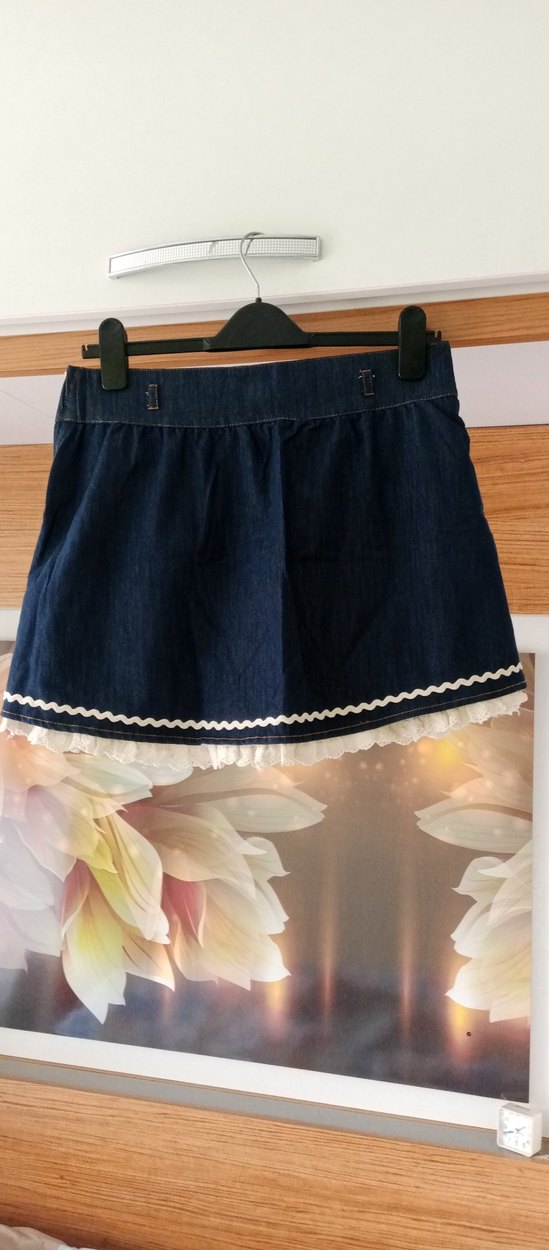 Vitrin Marka Lacivert Mini Kot Etek - Görsel 4